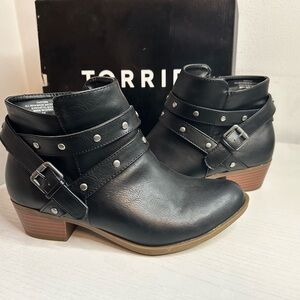 Torrid leather ankle moto boots